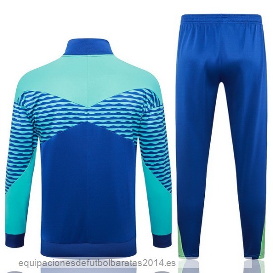 Conjunto Completo Ropa Deportiva Con Cremallera Larga Brasil 2024 Azul Baratas