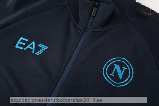 Conjunto Completo Ropa Deportiva Con Cremallera Larga Napoli 24/25 Azul Marino Baratas