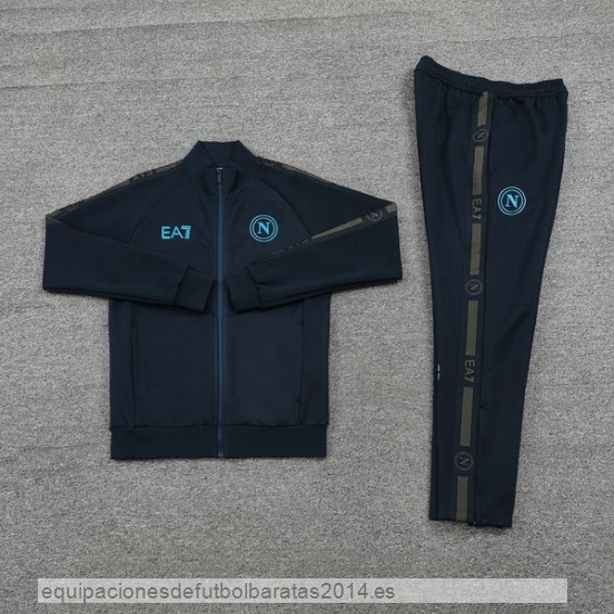 Conjunto Completo Ropa Deportiva Con Cremallera Larga Napoli 24/25 Azul Marino Baratas
