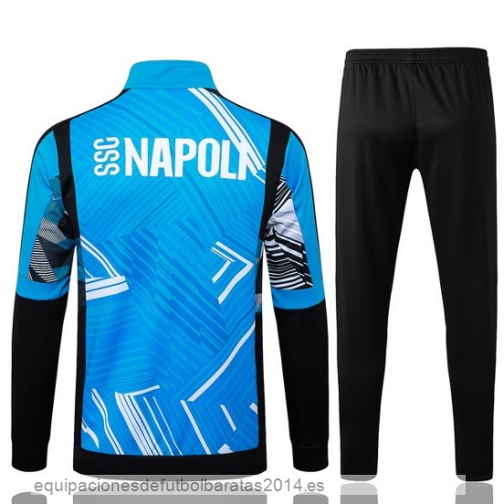 Conjunto Completo Ropa Deportiva Con Cremallera Larga Napoli 24/25 Azul Negro Baratas