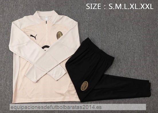 Conjunto Completo Sudadera Entrenamiento AC Milan 24/25 Amarillo Negro Baratas