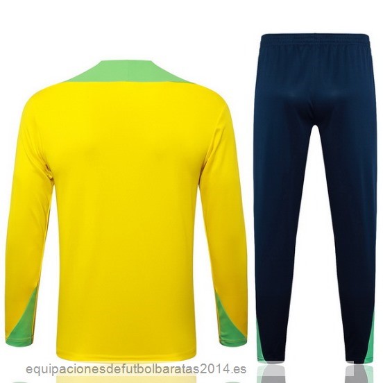 Conjunto Completo Sudadera Entrenamiento Brasil 2024 Amarillo Azul I Verde Baratas