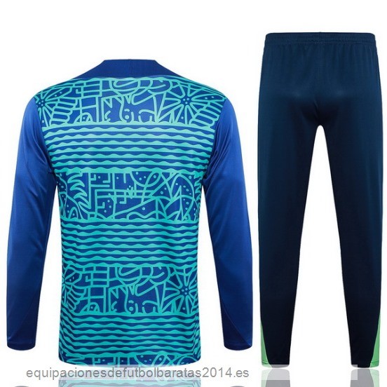 Conjunto Completo Sudadera Entrenamiento Brasil 2024 Azul Baratas
