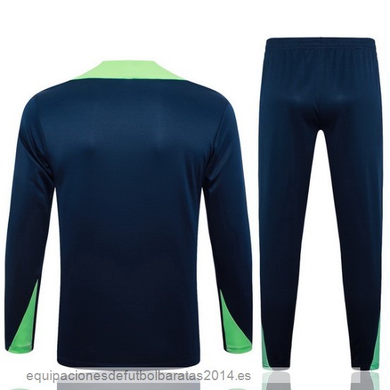 Conjunto Completo Sudadera Entrenamiento Brasil 2024 Azul Marino I Verde Baratas