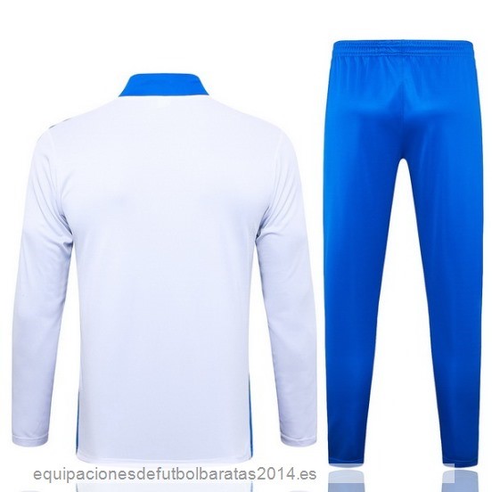 Conjunto Completo Sudadera Entrenamiento Brasil 2024 Blanco Azul Baratas