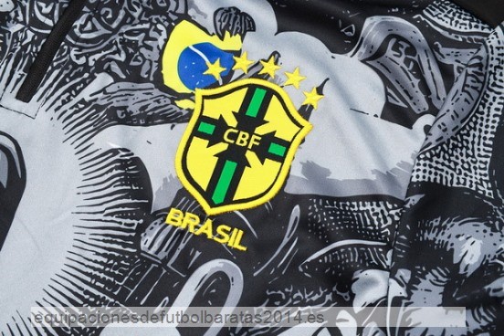 Conjunto Completo Sudadera Entrenamiento Brasil 2024 Gris I Negro Baratas