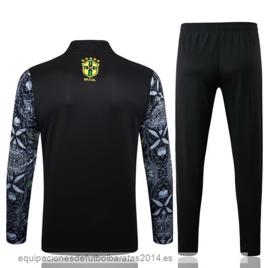 Conjunto Completo Sudadera Entrenamiento Brasil 2024 Gris I Negro Baratas
