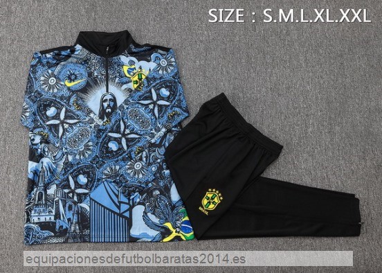 Conjunto Completo Sudadera Entrenamiento Brasil 2024 Gris Negro Baratas