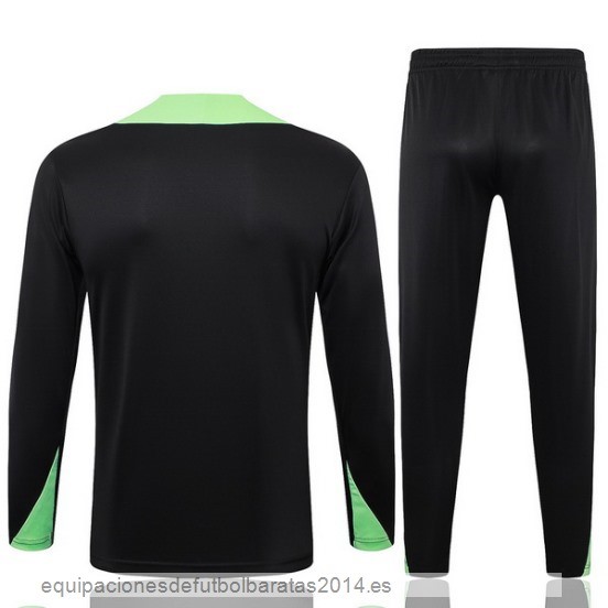 Conjunto Completo Sudadera Entrenamiento Brasil 2024 Negro Verde Baratas