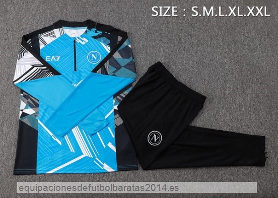 Conjunto Completo Sudadera Entrenamiento Napoli 24/25 Azul Negro Baratas