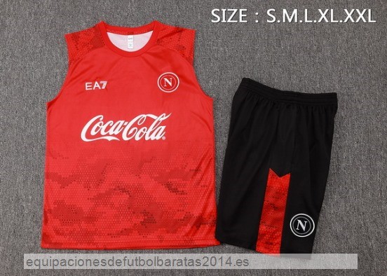 Entrenamiento Sin Mangas Conjunto Completo Napoli 24/25 Rojo Blanco Negro Baratas