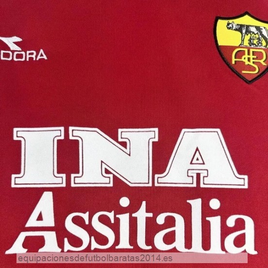 Nuevo Camiseta 1ª Equipación Manga Larga As Roma Retro 1998 1999 Baratas