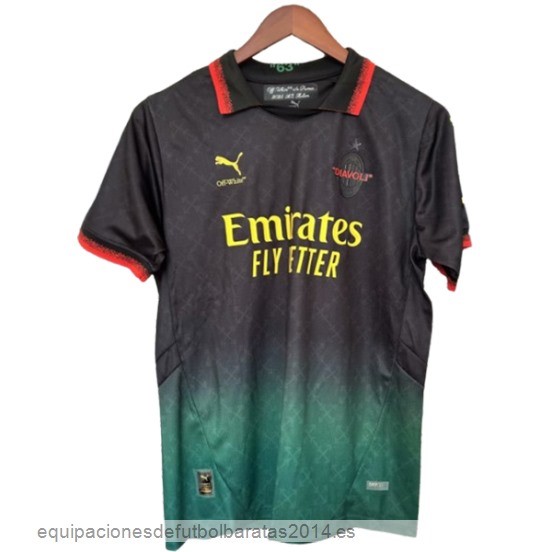 Nuevo Tailandia 4ª Camiseta AC Milan 24/25 Negro Verde Baratas