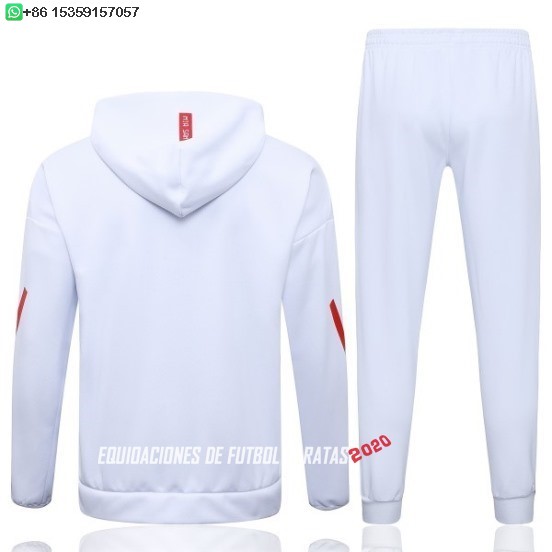 Nuevo Conjunto Completo Chaqueta Con Capucha Bayern Múnich 25/26 Blanco Rojo Baratas