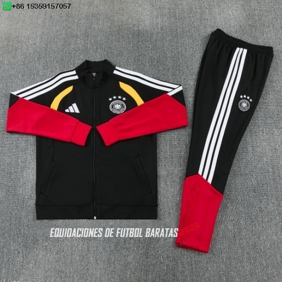 Nuevo Conjunto Completo Ropa Deportiva Con Cremallera Larga Alemania 2026 Negro I Rojo Amarillo Baratas