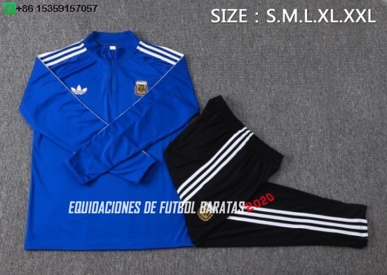 Nuevo Conjunto Completo Ropa Deportiva Con Cremallera Larga Argentina 2026 Azul Blanco Negro Baratas