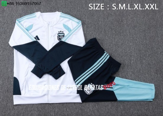 Nuevo Conjunto Completo Ropa Deportiva Con Cremallera Larga Argentina 2026 Blanco Azul Baratas