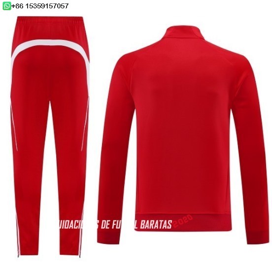 Nuevo Conjunto Completo Ropa Deportiva Con Cremallera Larga Bayern Múnich 25/26 Rojo I Blanco Baratas