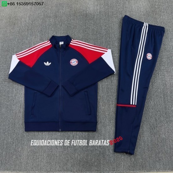 Nuevo Conjunto Completo Ropa Deportiva Con Cremallera Larga Bayern Múnich 26/27 Azul Rojo Blanco Baratas