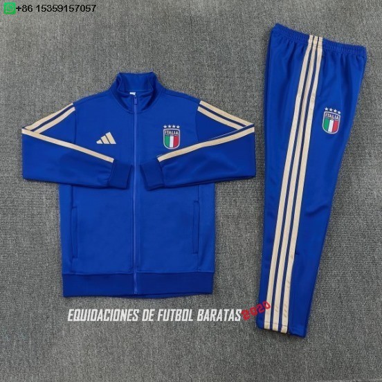 Nuevo Conjunto Completo Ropa Deportiva Con Cremallera Larga Italia 2026 Azul Amarillo Baratas