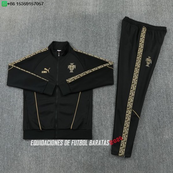 Nuevo Conjunto Completo Ropa Deportiva Con Cremallera Larga Portugal 2026 Negro I Amarillo Baratas