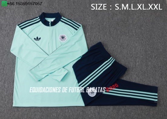 Nuevo Conjunto Completo Sudadera Entrenamiento Alemania 2026 Verde Azul Baratas