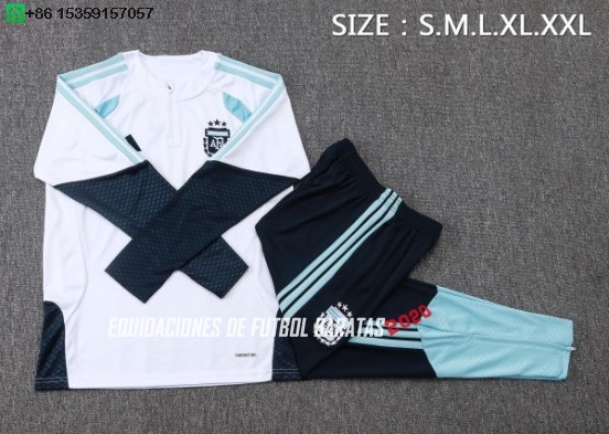 Nuevo Conjunto Completo Sudadera Entrenamiento Argentina 2026 Blanco Azul Baratas