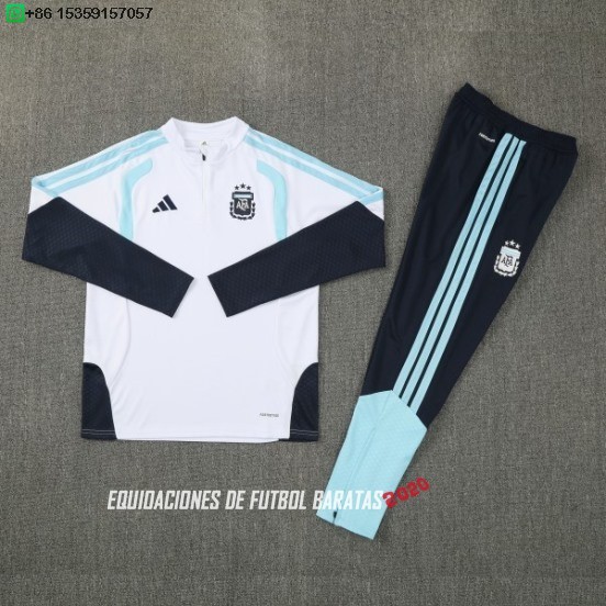 Nuevo Conjunto Completo Sudadera Entrenamiento Argentina 2026 Blanco I Azul Baratas