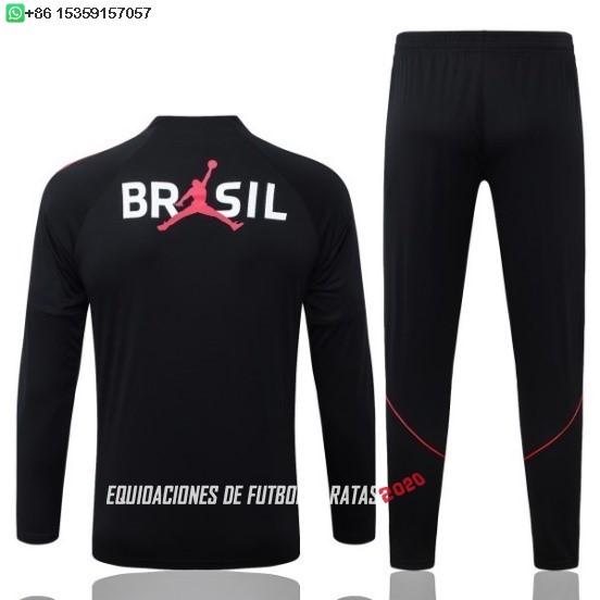 Nuevo Conjunto Completo Sudadera Entrenamiento Brasil 2026 Negro Rosa Baratas