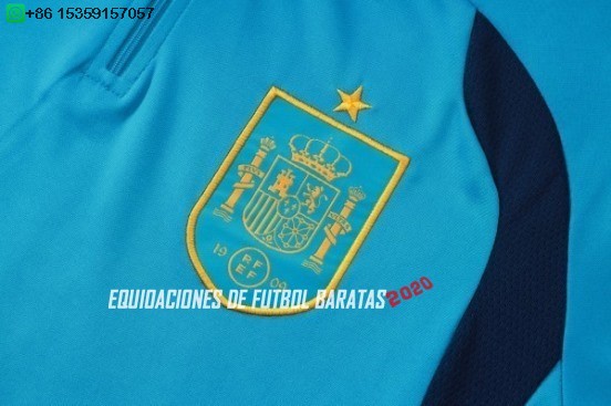 Nuevo Conjunto Completo Sudadera Entrenamiento España 2026 Azul Baratas
