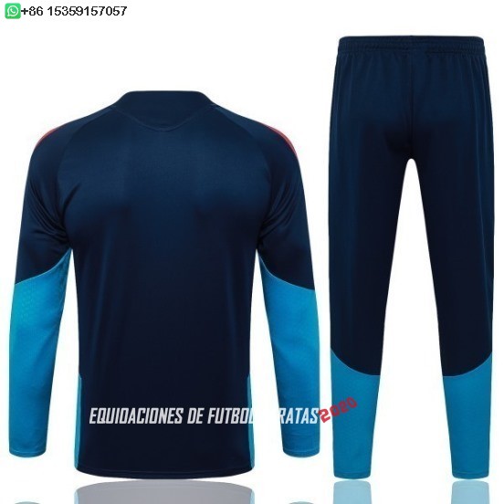 Nuevo Conjunto Completo Sudadera Entrenamiento España 2026 Azul Marino Baratas