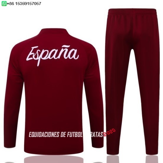 Nuevo Conjunto Completo Sudadera Entrenamiento España 2026 Borgona Baratas
