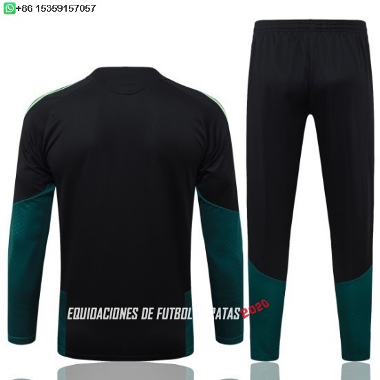 Nuevo Conjunto Completo Sudadera Entrenamiento México 2026 Negro Verde Baratas