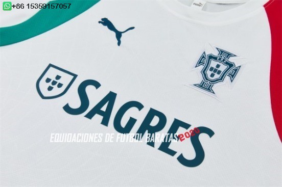 Nuevo Entrenamiento Conjunto Completo Portugal 2026 Blanco Verde Baratas
