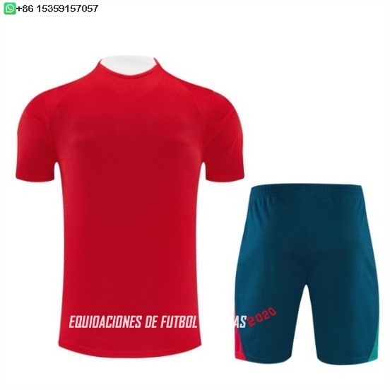 Nuevo Entrenamiento Conjunto Completo Portugal 2026 Rojo Verde Baratas