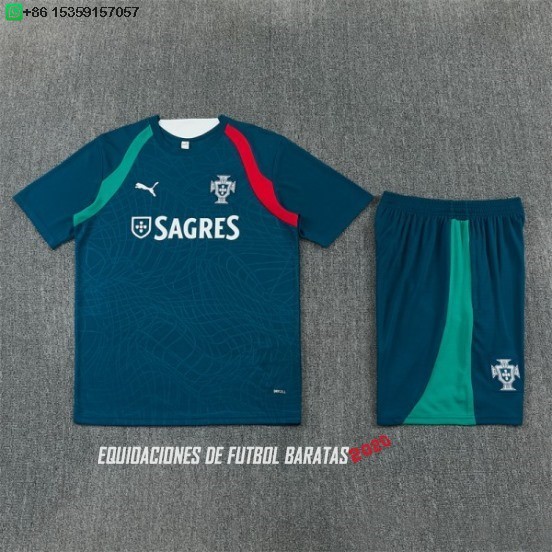 Nuevo Entrenamiento Conjunto Completo Portugal 2026 Verde Baratas