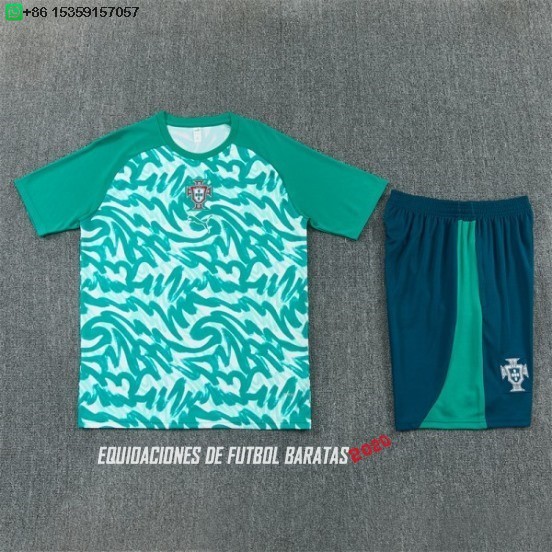Nuevo Entrenamiento Conjunto Completo Portugal 2026 Verde Claro Baratas