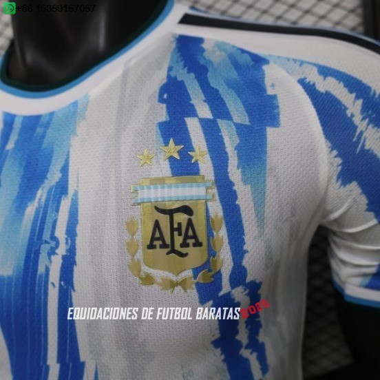 Nuevo Especial Jugadores Camiseta Argentina 2026 Azul III Blanco Baratas