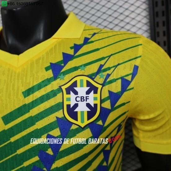 Nuevo Especial Jugadores Camiseta Brasil 2026 Amarillo Verde Azul Baratas