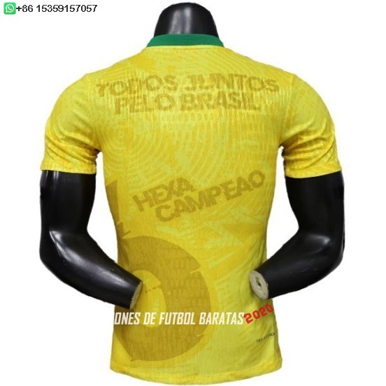 Nuevo Especial Jugadores Camiseta Brasil 2026 Amarillo Verde Baratas