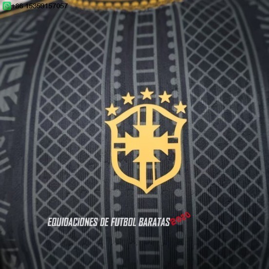 Nuevo Especial Jugadores Camiseta Brasil 2026 Negro Amarillo Baratas