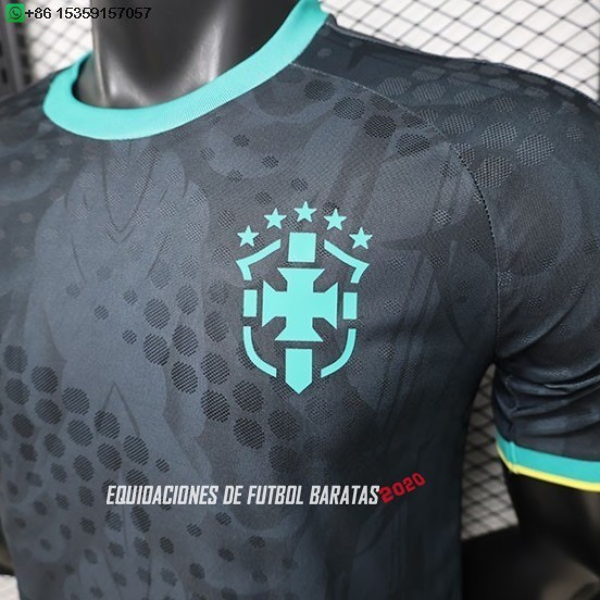 Nuevo Especial Jugadores Camiseta Brasil 2026 Negro Verde Baratas