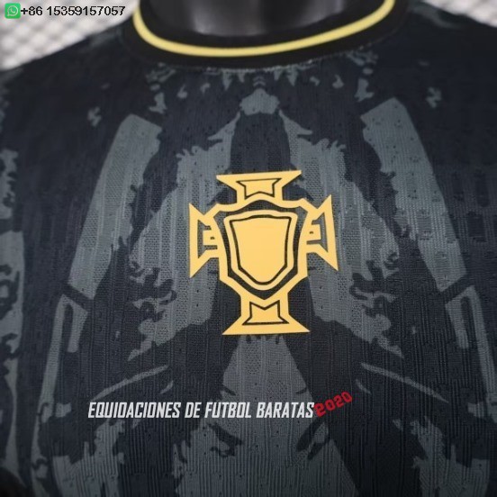 Nuevo Especial Jugadores Camiseta Portugal 2026 Negro Amarillo Baratas