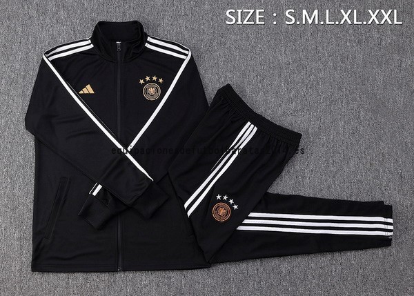 Nuevo Conjunto Completo Ropa Deportiva Con Cremallera Larga Alemania 2022 Negro Blanco Baratas