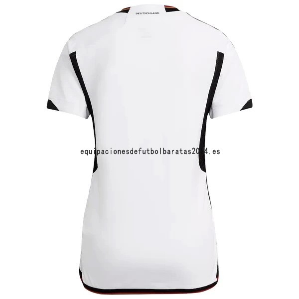 Nuevo 1ª Camiseta Mujer Alemania 2022 Blanco Negro Baratas