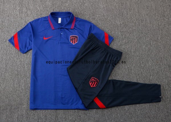 Nuevo Conjunto Completo Polo Atlético Madrid 22/23 Azul Negro Baratas