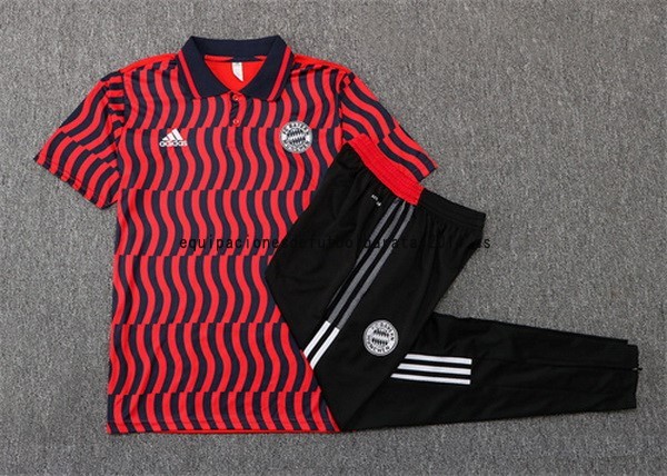 Nuevo Conjunto Completo Polo Bayern Múnich 22/23 Rojo I Negro Baratas