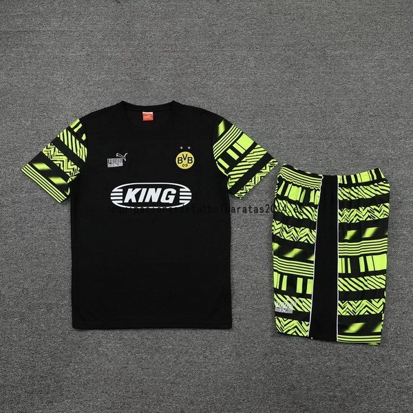 Nuevo Entrenamiento Conjunto Completo Borussia Dortmund 22/23 Negro Amarillo Baratas