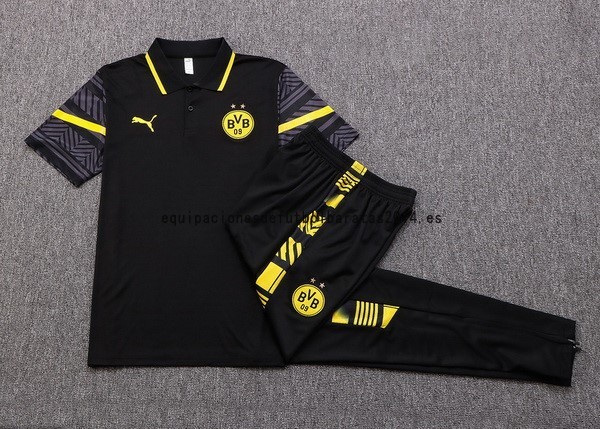 Nuevo Conjunto Completo Polo Borussia Dortmund 22/23 Negro I Amarillo Baratas