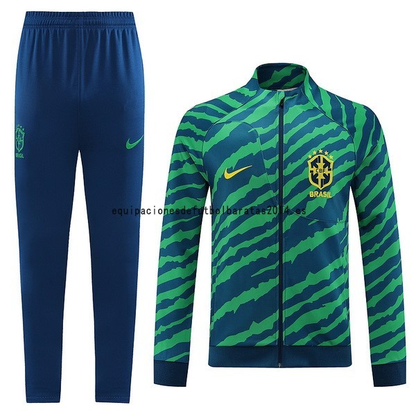Nuevo Conjunto Completo Ropa Deportiva Con Cremallera Larga Brasil 2022 Verde Baratas